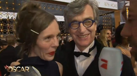 Tina und Wim Wenders am roten Teppich der Oscarverleihung